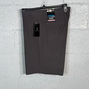 PGA Tour Men's Flat-Front 4-Way Stretch 9" Shorts DK grey Heather, 40 $48